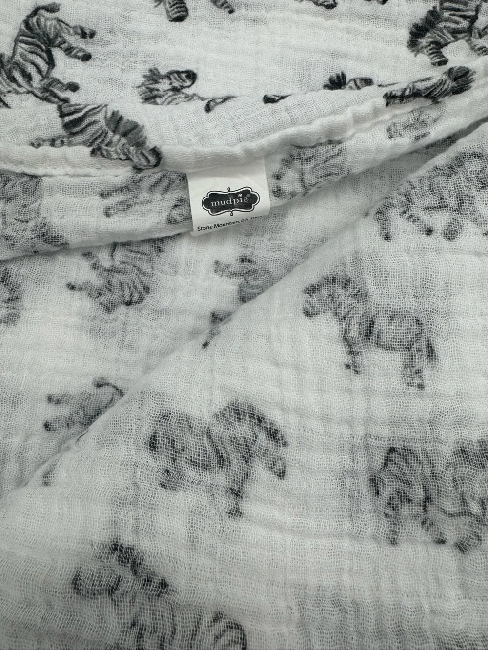 Mud Pie Muslin Swaddle Blanket in Zebra Print